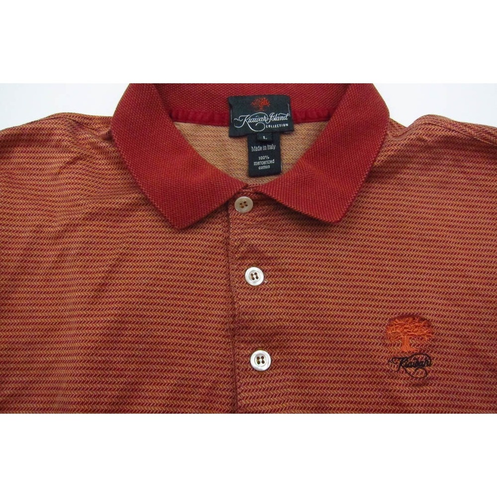 GORGEOUS Kiawah Island Collection Red Cotton Made in Italy Golf Polo Shirt L